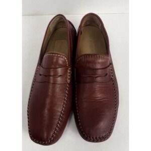 Robert Zur Mens Brown Leather Slip On Loafer Dress Shoes Size 11.5